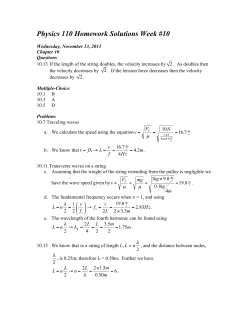 Physics 110 Homework Solutions Week #10