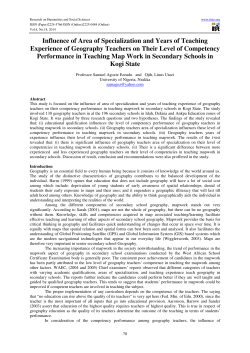 Influence of Area of Specialization and Years of Teaching