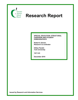 Special Education: Structural overview and student demographics