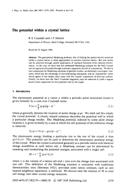 The potential within a crystal lattice