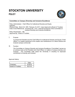 Diversity Committee`s Policy and Procedures