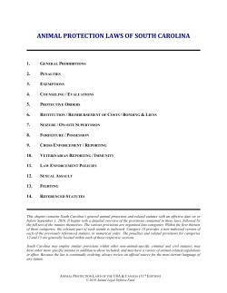 animal protection laws of south carolina