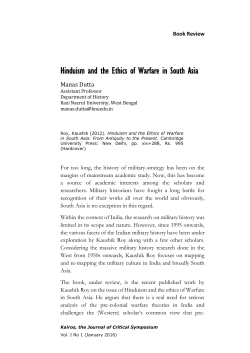 Hinduism and the Ethics of Warfare in South Asia