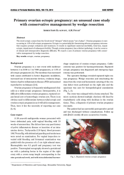 Primary ovarian ectopic pregnancy : an unusual case study with