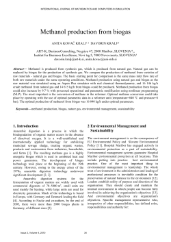 Methanol production from biogas
