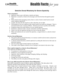 Selective Dorsal Rhizotomy for Severe Spasticity