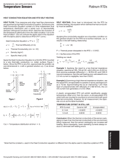 Platinum RTDs Temperature Sensors Heat Conduction Equation