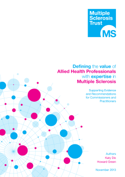 Defining the value of Allied Health Professionals with