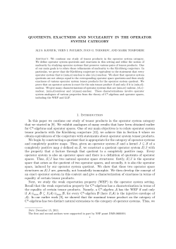 QUOTIENTS, EXACTNESS AND NUCLEARITY IN THE OPERATOR