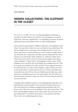 HIDDEN COLLECTIONS: THE ELEPHANT IN THE CLOSET