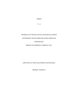 Tariff 8 - Monon Telephone