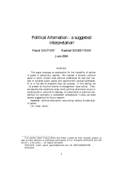 Political Alternation : a suggested interpretation
