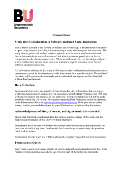 Consent From Study title: Consideration in Software