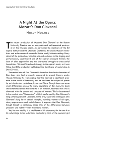 A Night At the Opera: Mozart`s Don Giovanni
