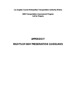 Metro Right-of-Way Preservation Guidelines