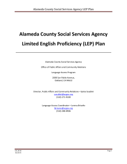 Alameda County Social Services Agency LEP Plan