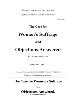 The case for women`s suffrage - (BORA)
