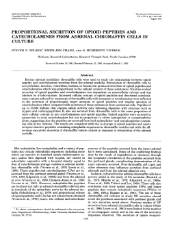 proportional secretion of opioid peptides and catecholamines from