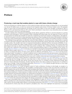 Producing a road map that enables plants to cope with future climate