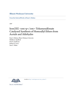 Iron(III) p-Toluenesulfonate Catalyzed Synthesis of