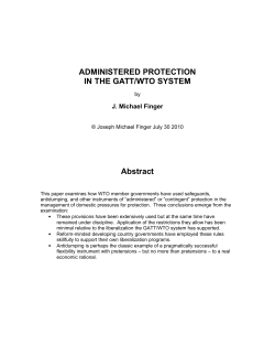 Administered protection in the GATT/WTO system