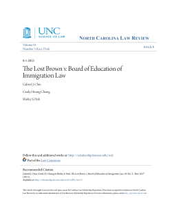 The Lost Brown v. Board of Education of Immigration Law