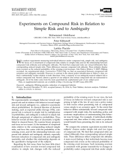 Experiments on compound risk in relation to simple risk and to
