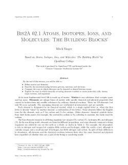 Bis2A 02.1 Atoms, Isotopes, Ions, and Molecules