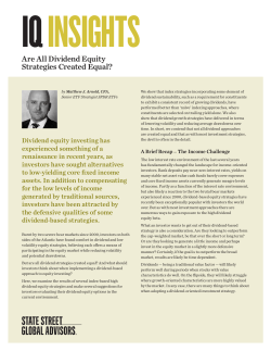 Are All Dividend Equity Strategies Created Equal?