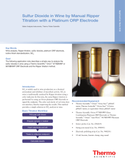 Sulfur Dioxide in Wine by Manual Ripper Titration with a Platinum