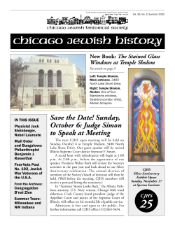 Read this issue - The Chicago Jewish Historical Society