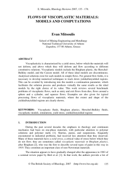 FLOWS OF VISCOPLASTIC MATERIALS