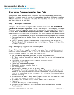 Emergency Preparedness for Your Pets