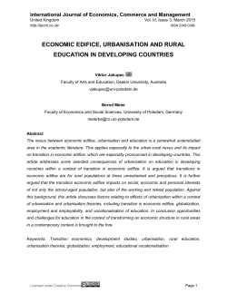 economic edifice, urbanisation and rural education in