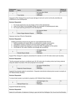 District Plan Change 30 - Wellington City Council