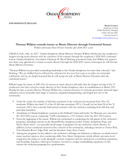 Thomas Wilkins extends tenure as Music Director through