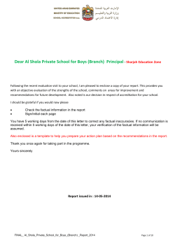 Dear Al Shola Private School for Boys (Branch) Principal