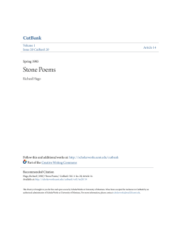 Stone Poems - ScholarWorks @ UMT