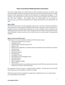 Payor of Last Resort (POLR) Questions and Answers