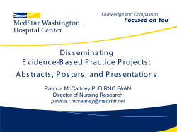 Disseminating Evidence -Based Practice Projects