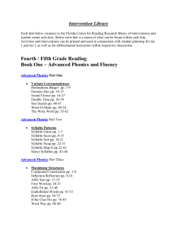 Fourth / Fifth Grade Reading Book One – Advanced Phonics and