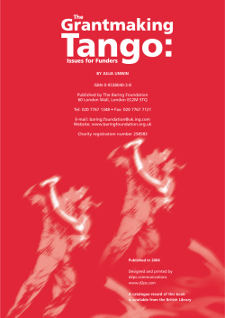 The grantmaking tango: Issues for funders
