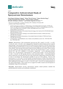 Comparative Anticonvulsant Study of Epoxycarvone Stereoisomers