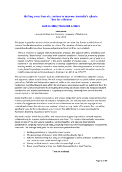 Shifting away from distractions to improve Australia`s schools: Time