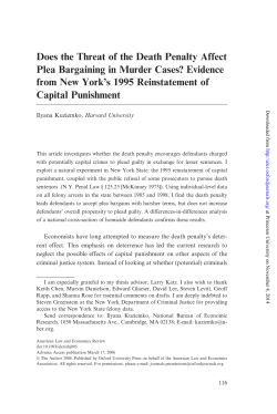 Does the Threat of the Death Penalty Affect Plea Bargaining in