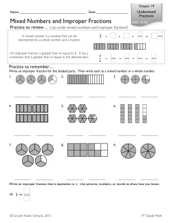 Mixed Numbers and Improper Fractions