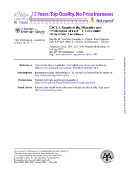 Homeostatic Conditions T Cells under + Proliferation of CD8 PSGL