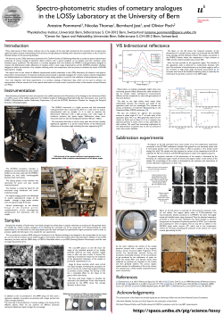 Sublimation experiments Introduction Instrumentation References