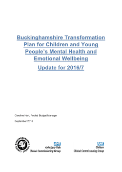 Caroline Hart, Pooled Budget Manager September 2016