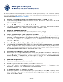 Whitecaps FC Billet Program Host Family Frequently Asked Questions